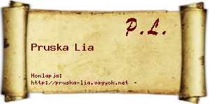 Pruska Lia névjegykártya